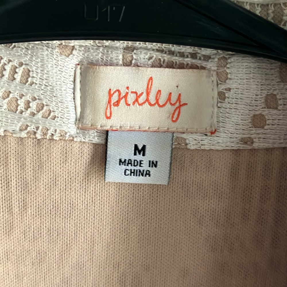 Pixley pink/cream lace pattern blazer M - Picture 2 of 8